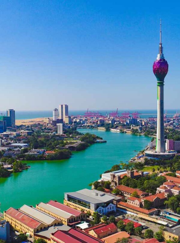 Capital city of Sri Lanka,lotus tower, city view, bird eye,rising buildings