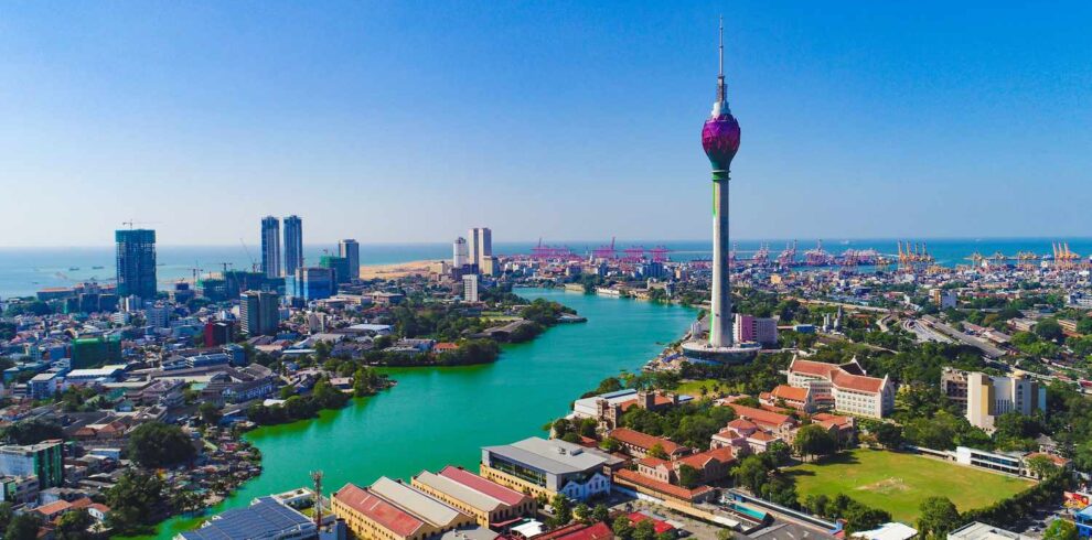 Capital city of Sri Lanka,lotus tower, city view, bird eye,rising buildings